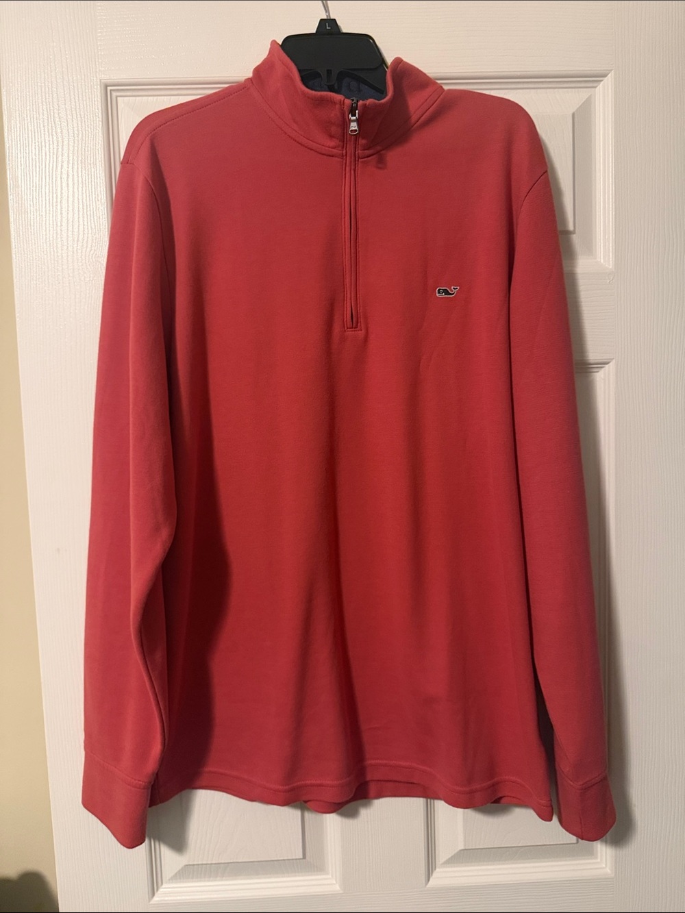Vineyard Vines Coral Red Quarter-Zip Pullover